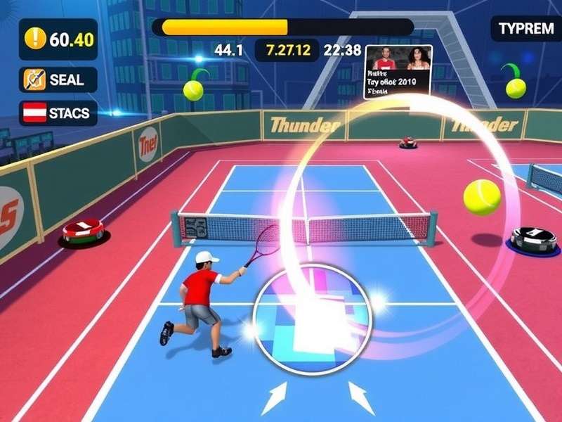 Thunder Smash Tennis Gameplay Screenshot